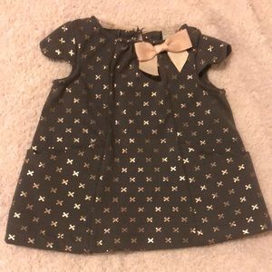 CATHERINE MALANDRINO 3-6Months baby girl glitter pink and chocolate dress